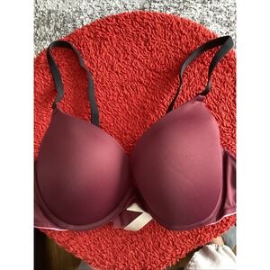 Victoria Secret Pink Bra 36c Red Padded Underwire
